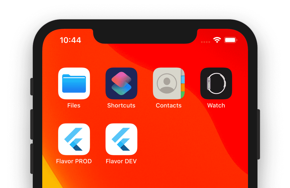 Different app flavors displayed on the Home Screen